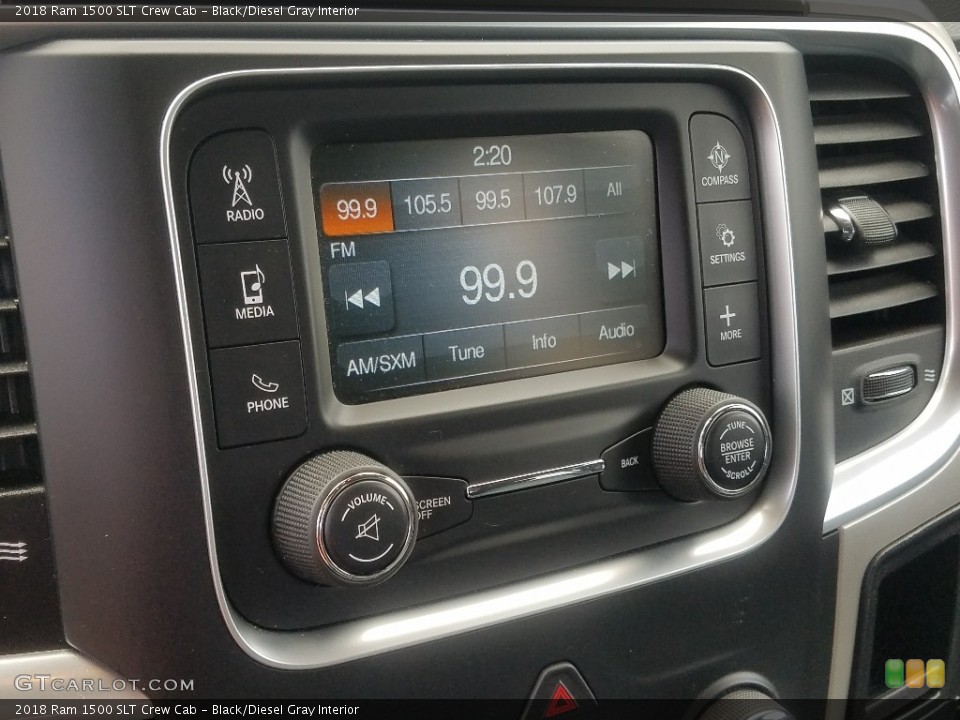 Black/Diesel Gray Interior Audio System for the 2018 Ram 1500 SLT Crew Cab #127417015