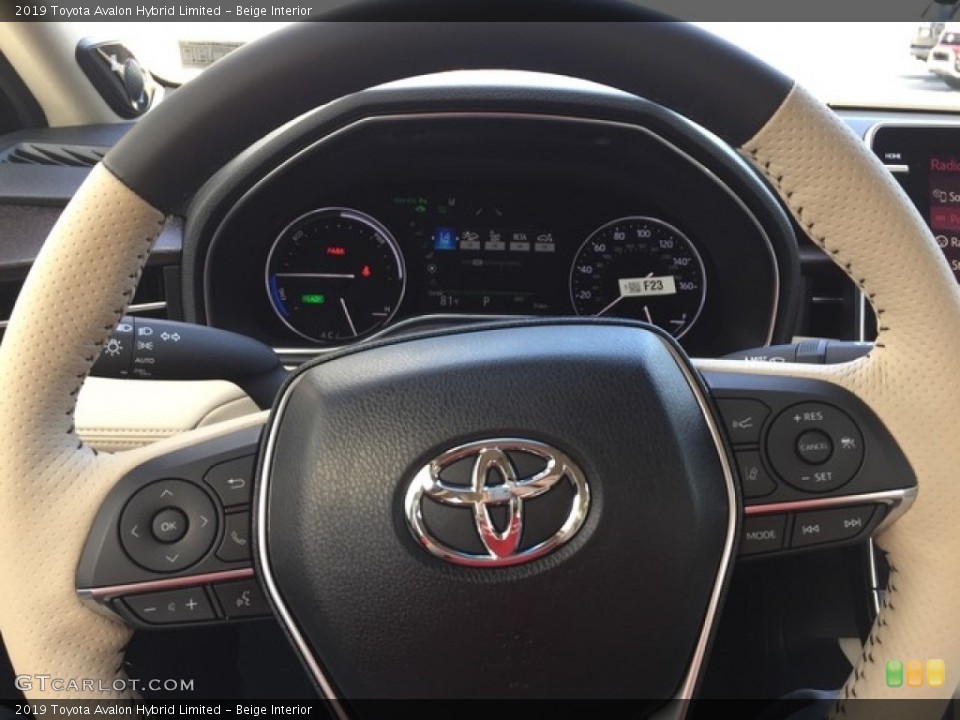 Beige Interior Steering Wheel for the 2019 Toyota Avalon Hybrid Limited #127431164