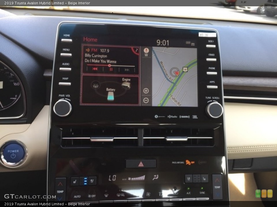 Beige Interior Controls for the 2019 Toyota Avalon Hybrid Limited #127431185