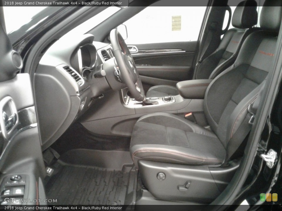Black/Ruby Red Interior Front Seat for the 2018 Jeep Grand Cherokee Trailhawk 4x4 #127432931