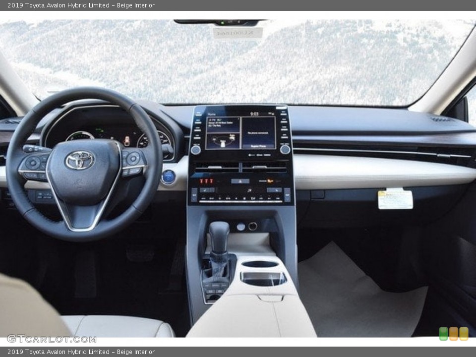 Beige Interior Dashboard for the 2019 Toyota Avalon Hybrid Limited #127449395