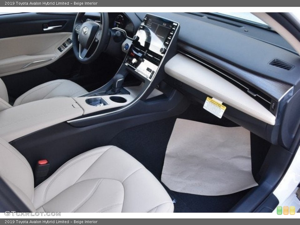 Beige Interior Dashboard for the 2019 Toyota Avalon Hybrid Limited #127449443