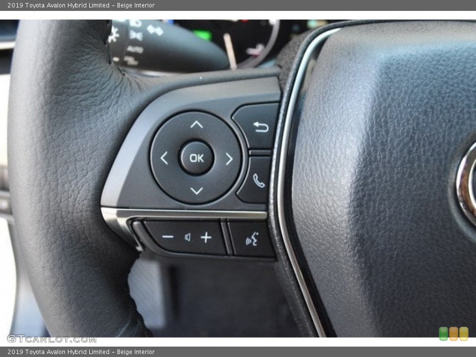 Beige Interior Steering Wheel for the 2019 Toyota Avalon Hybrid Limited #127449713