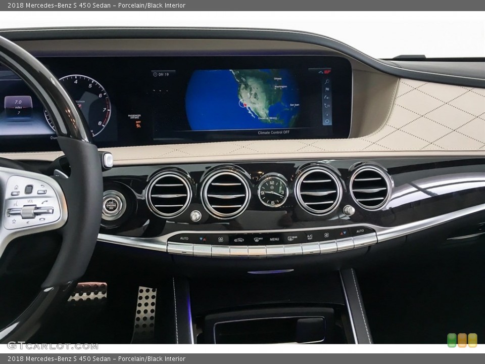 Porcelain/Black Interior Dashboard for the 2018 Mercedes-Benz S 450 Sedan #127488878