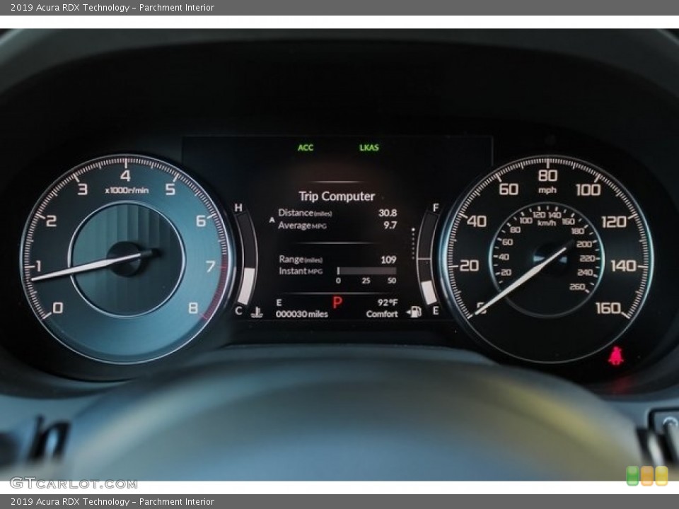 Parchment Interior Gauges for the 2019 Acura RDX Technology #127493630
