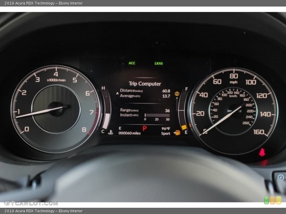 Ebony Interior Gauges for the 2019 Acura RDX Technology #127494464