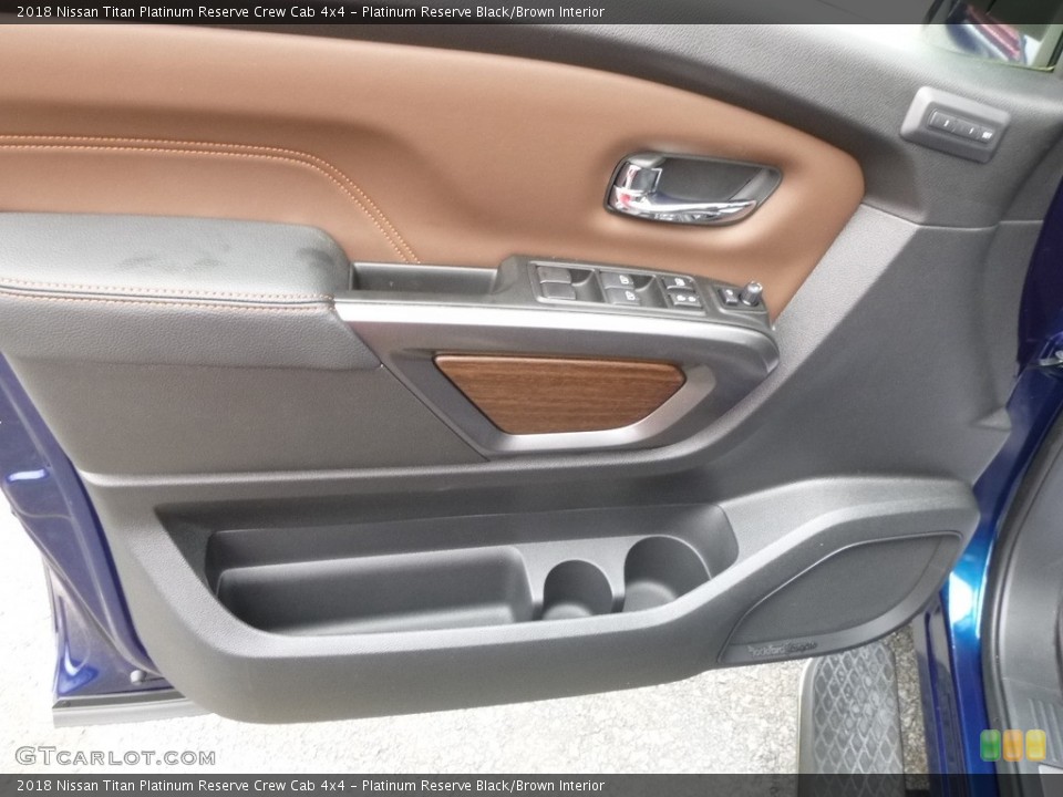 Platinum Reserve Black/Brown Interior Door Panel for the 2018 Nissan Titan Platinum Reserve Crew Cab 4x4 #127510868