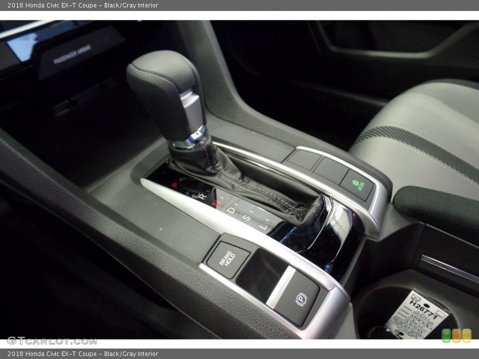 Black/Gray Interior Transmission for the 2018 Honda Civic EX-T Coupe #127545633