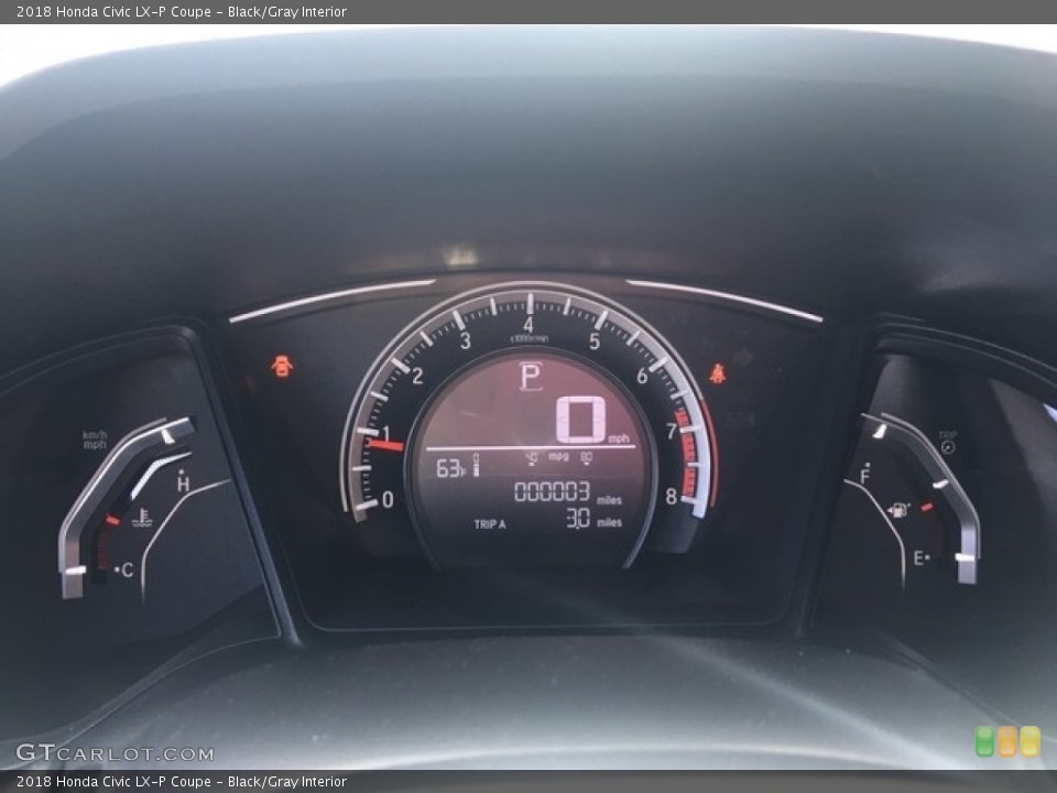 Black/Gray Interior Gauges for the 2018 Honda Civic LX-P Coupe #127549965