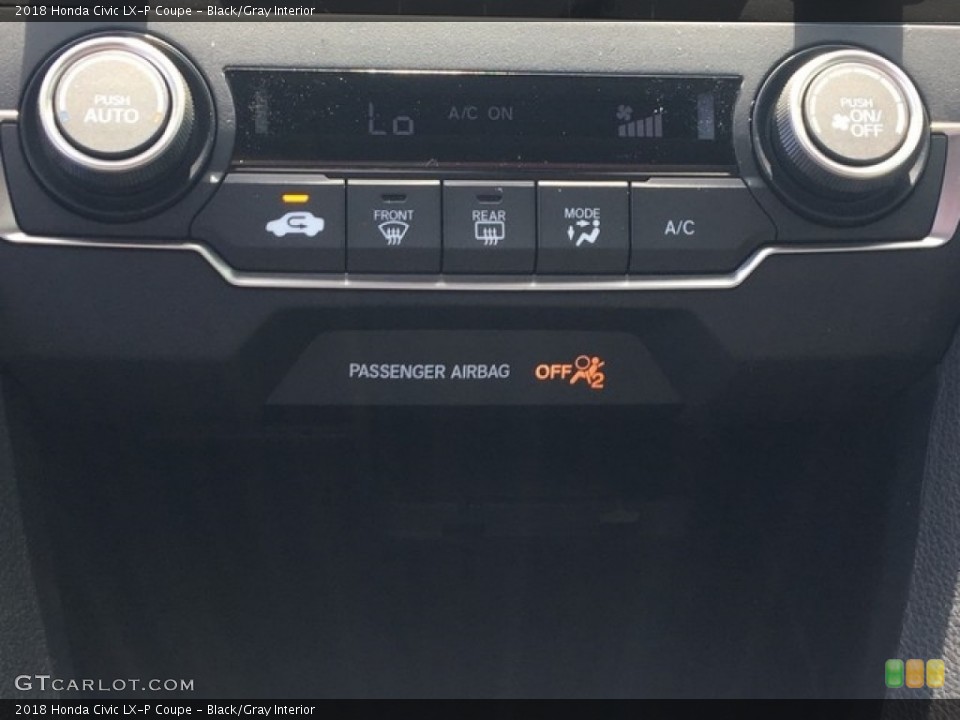 Black/Gray Interior Controls for the 2018 Honda Civic LX-P Coupe #127550049