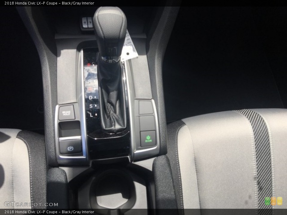 Black/Gray Interior Transmission for the 2018 Honda Civic LX-P Coupe #127550088