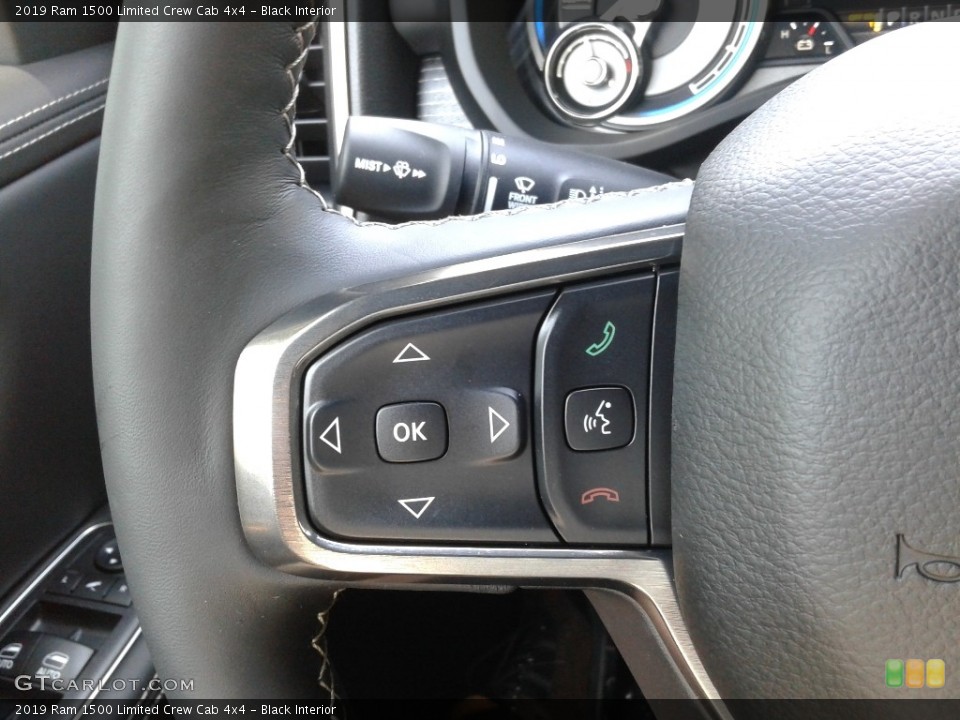 Black Interior Controls for the 2019 Ram 1500 Limited Crew Cab 4x4 #127601298