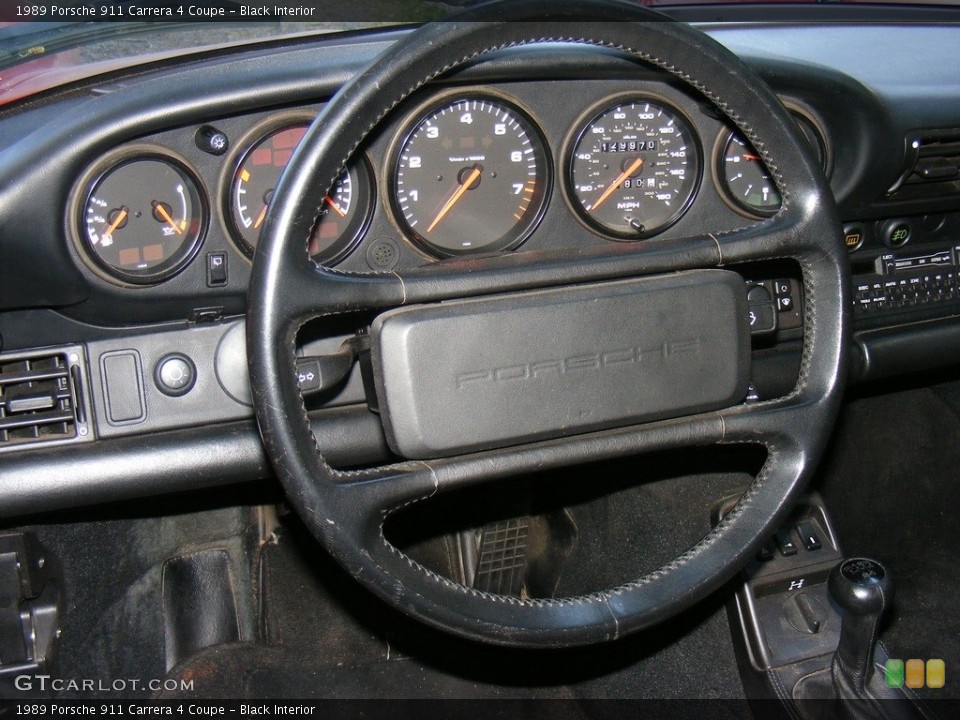 Black Interior Steering Wheel for the 1989 Porsche 911 Carrera 4 Coupe #127602948