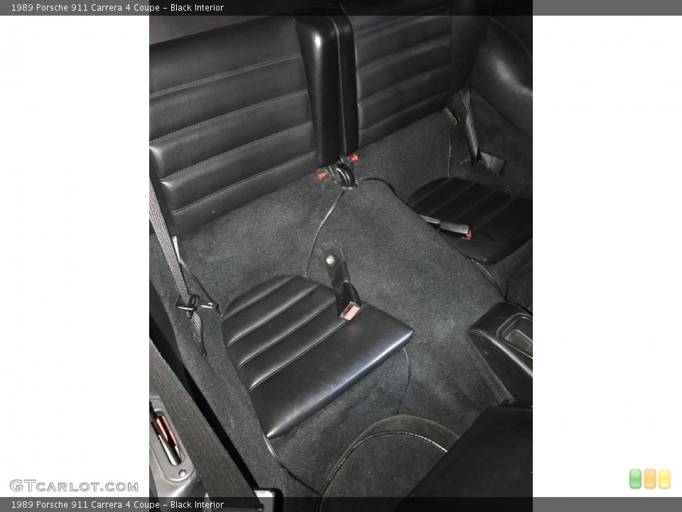 Black Interior Rear Seat for the 1989 Porsche 911 Carrera 4 Coupe #127603041
