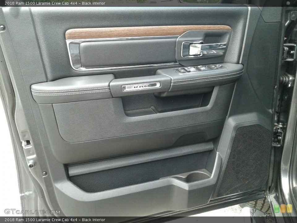 Black Interior Door Panel for the 2018 Ram 1500 Laramie Crew Cab 4x4 #127611255