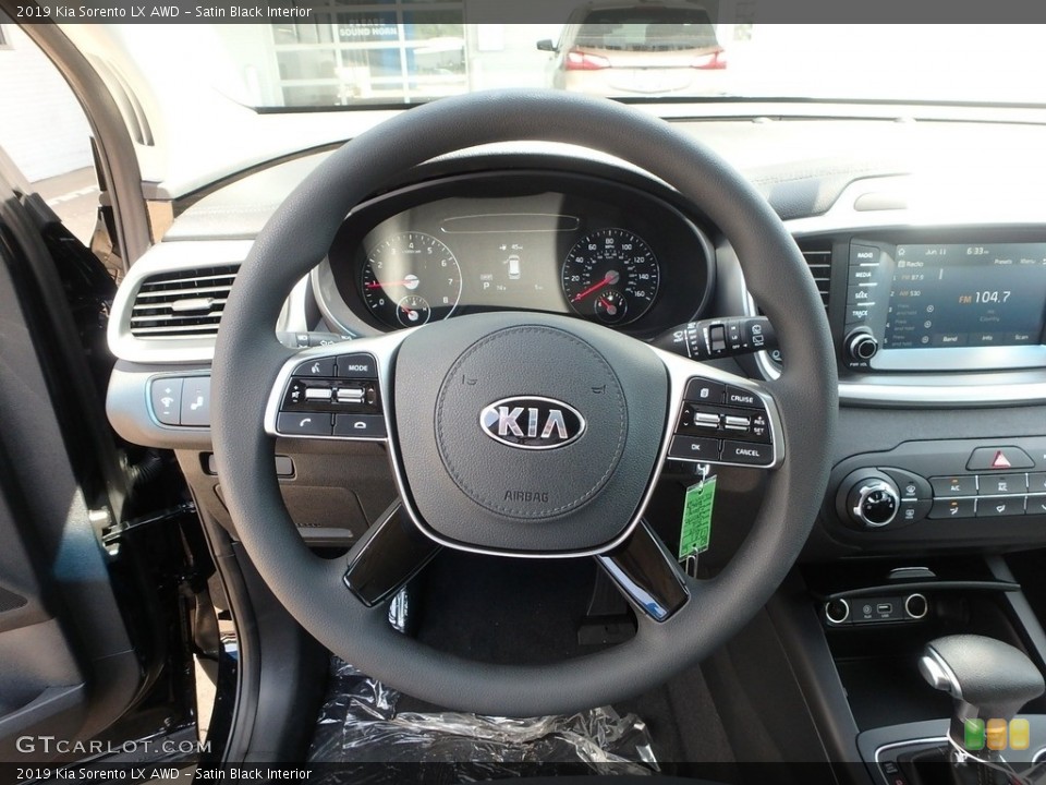 Satin Black Interior Steering Wheel for the 2019 Kia Sorento LX AWD #127679553