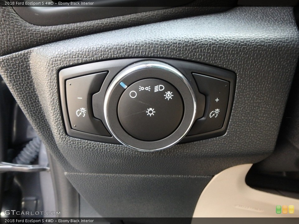Ebony Black Interior Controls for the 2018 Ford EcoSport S 4WD #127683540