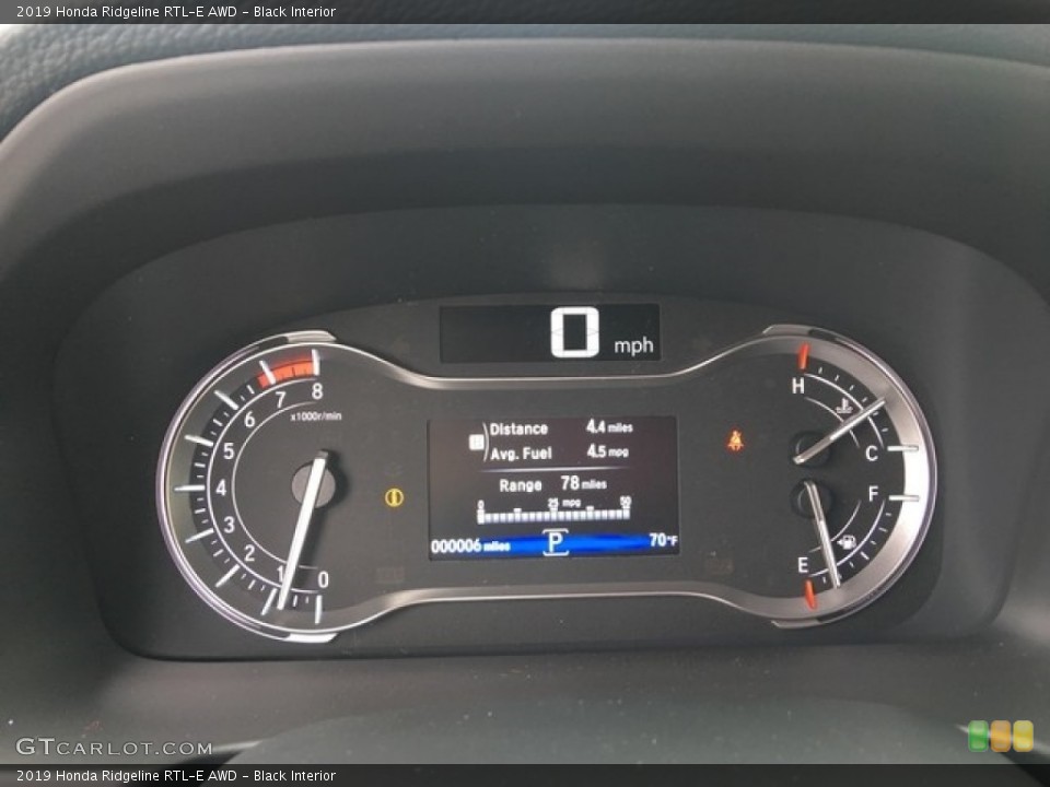 Black Interior Gauges for the 2019 Honda Ridgeline RTL-E AWD #127690956