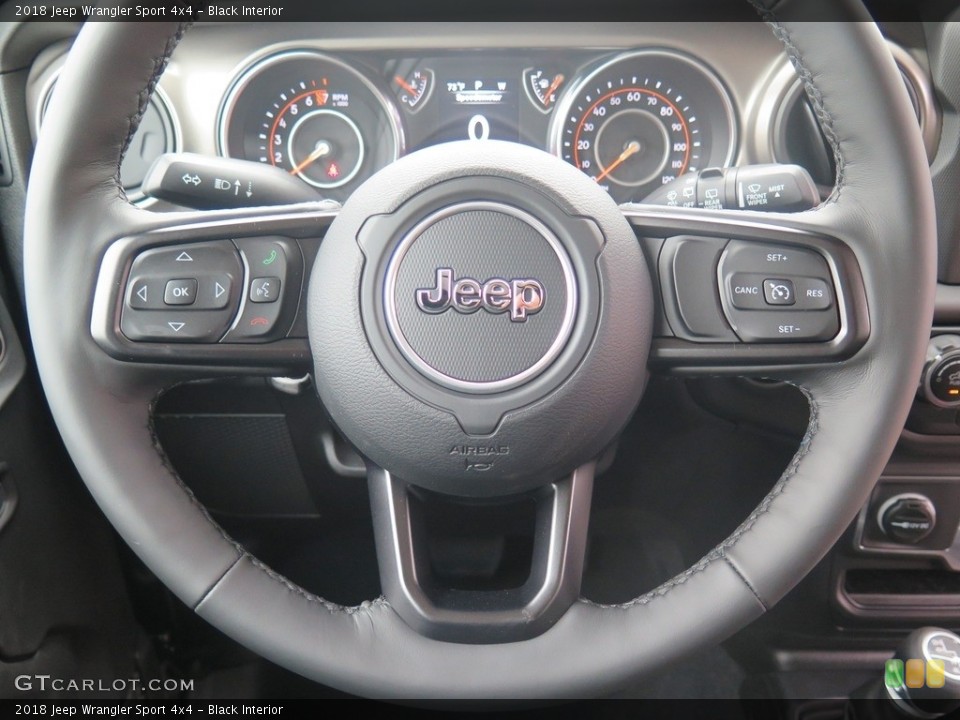 Black Interior Steering Wheel for the 2018 Jeep Wrangler Sport 4x4 #127701141