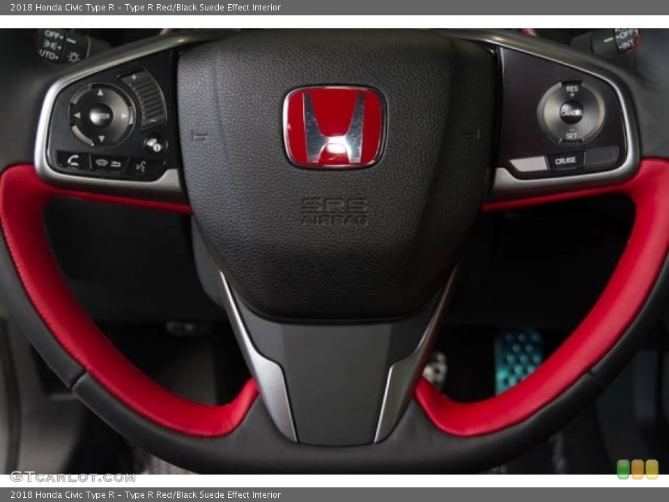 Type R Red/Black Suede Effect Interior Steering Wheel for the 2018 Honda Civic Type R #127731550