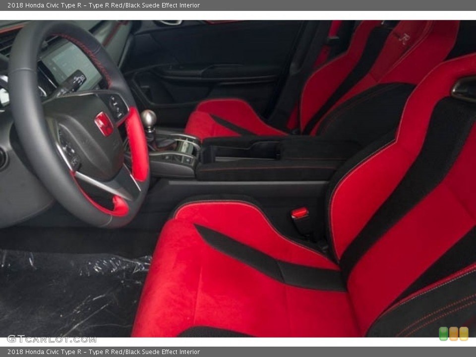 Type R Red/Black Suede Effect Interior Front Seat for the 2018 Honda Civic Type R #127731895