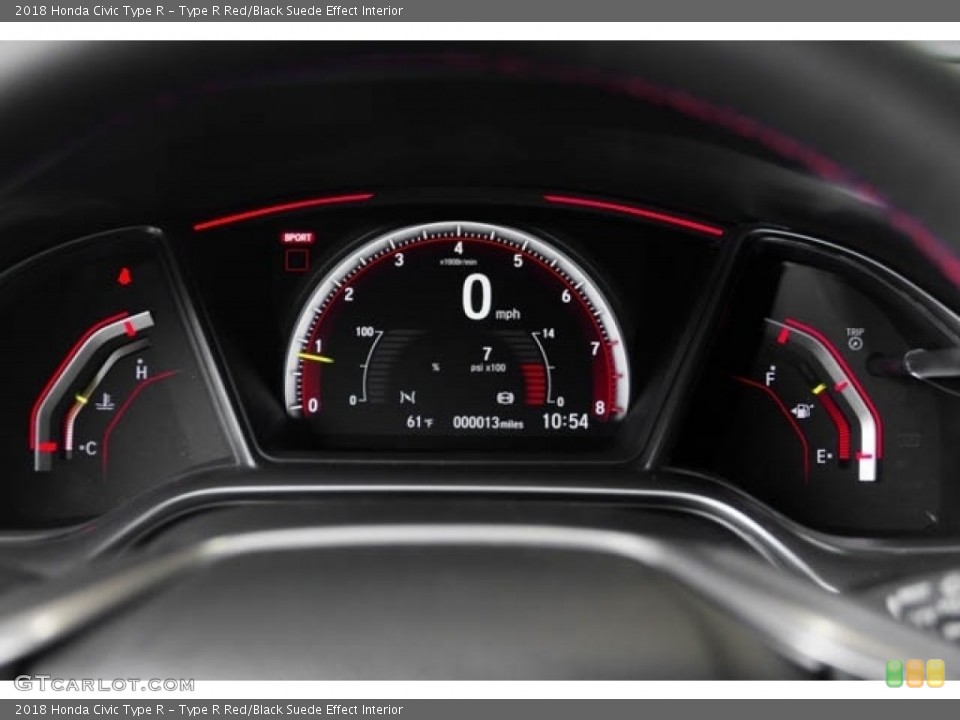 Type R Red/Black Suede Effect Interior Gauges for the 2018 Honda Civic Type R #127731928