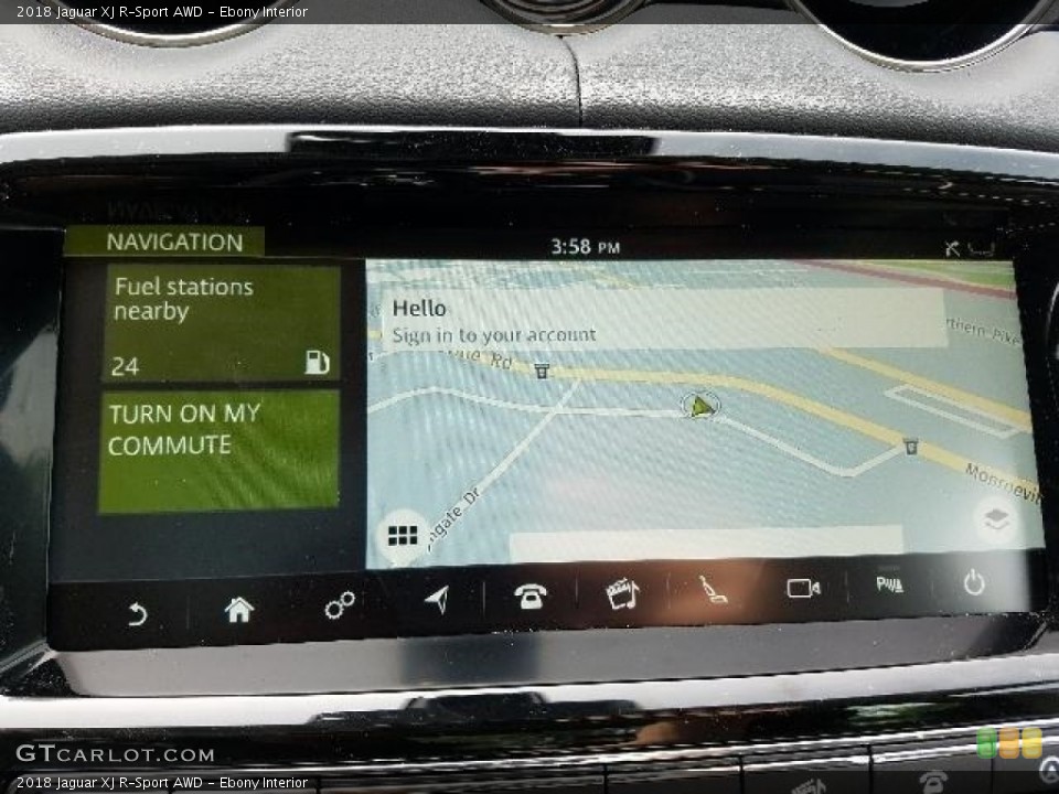 Ebony Interior Navigation for the 2018 Jaguar XJ R-Sport AWD #127741946