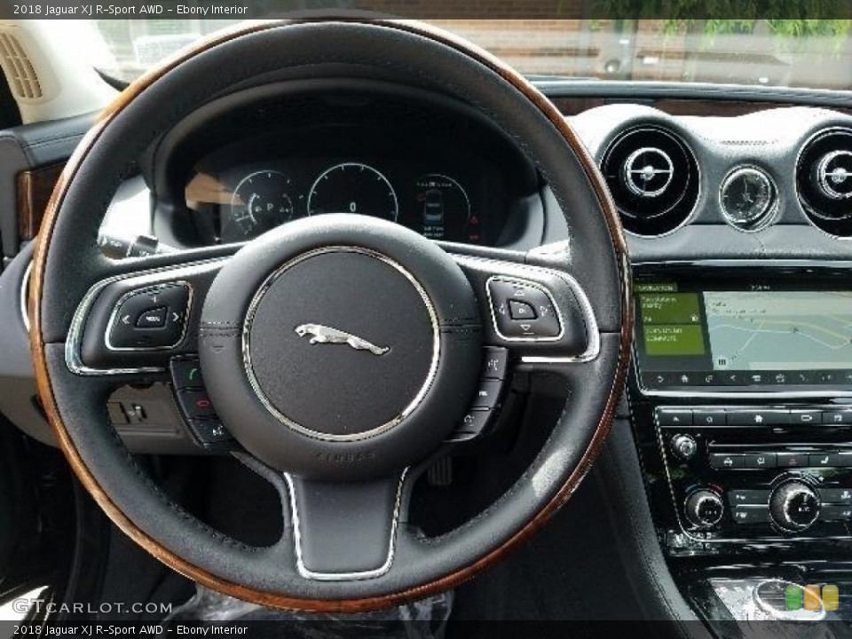 Ebony Interior Steering Wheel for the 2018 Jaguar XJ R-Sport AWD #127741982