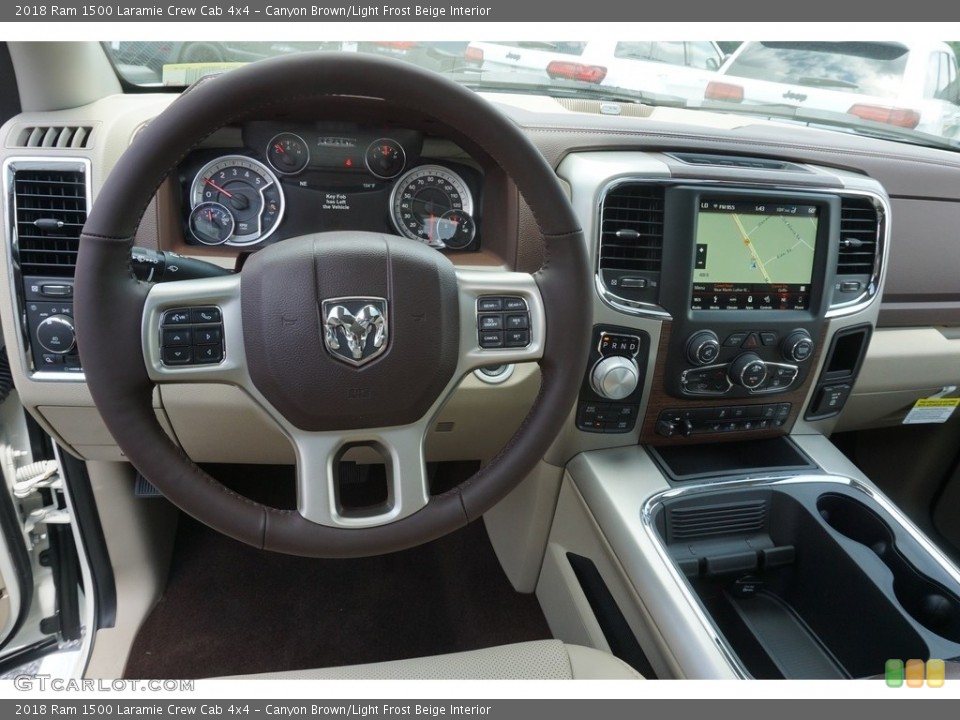 Canyon Brown/Light Frost Beige Interior Dashboard for the 2018 Ram 1500 Laramie Crew Cab 4x4 #127746065