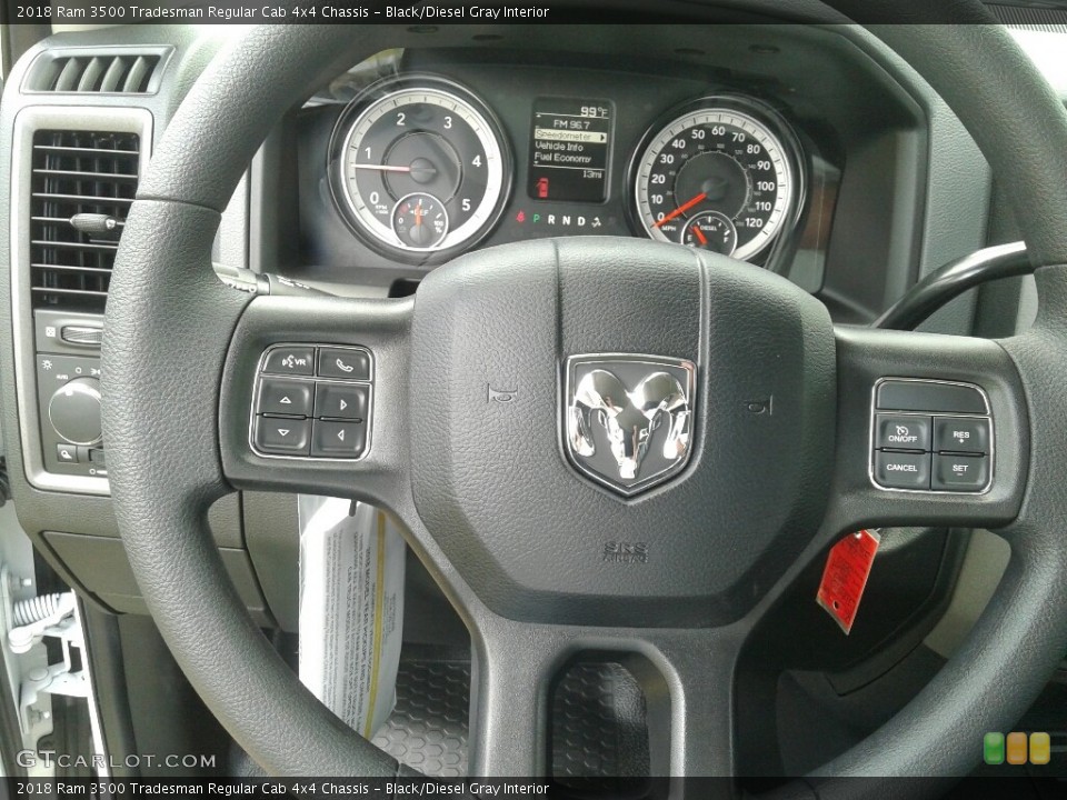 Black/Diesel Gray Interior Steering Wheel for the 2018 Ram 3500 Tradesman Regular Cab 4x4 Chassis #127781772