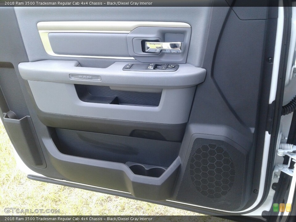 Black/Diesel Gray Interior Door Panel for the 2018 Ram 3500 Tradesman Regular Cab 4x4 Chassis #127781886