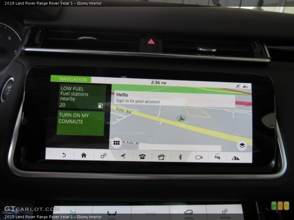 Ebony Interior Navigation for the 2018 Land Rover Range Rover Velar S #127804373