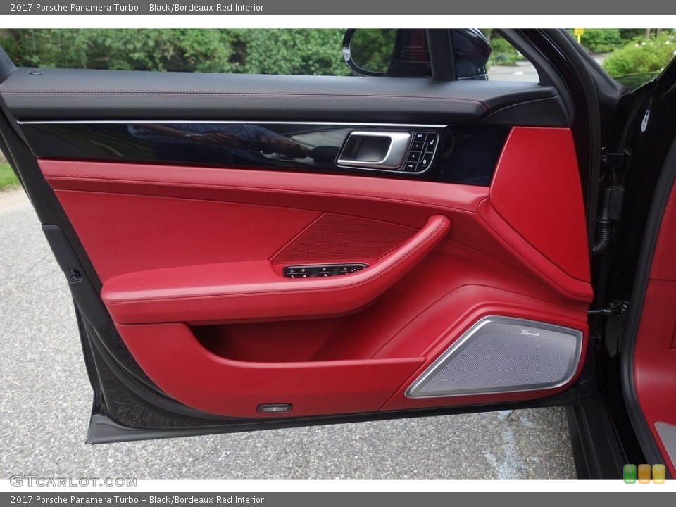 Black/Bordeaux Red Interior Door Panel for the 2017 Porsche Panamera Turbo #127816843