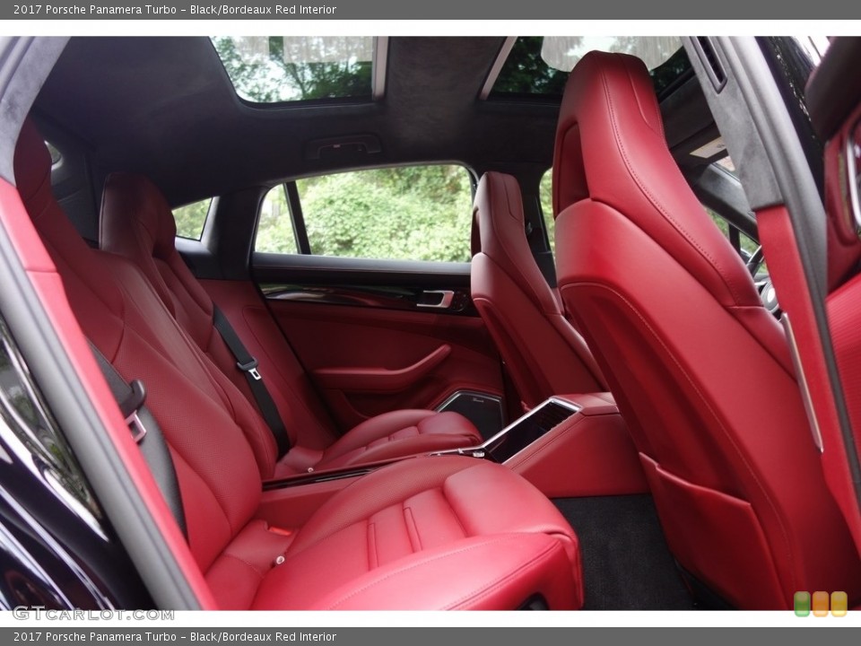 Black/Bordeaux Red Interior Rear Seat for the 2017 Porsche Panamera Turbo #127817032