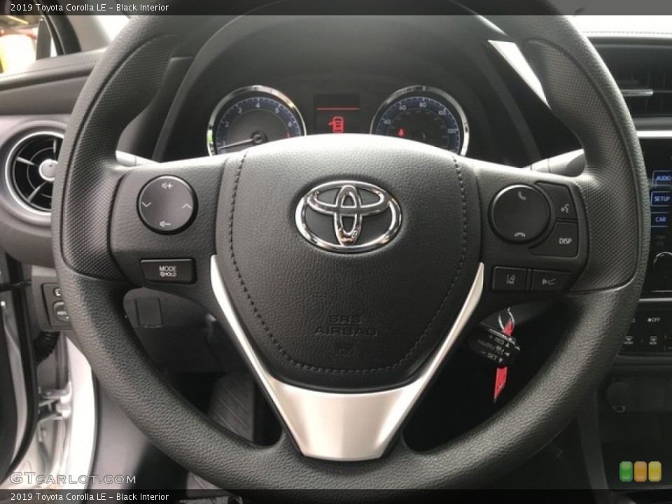 Black Interior Steering Wheel for the 2019 Toyota Corolla LE #127868544