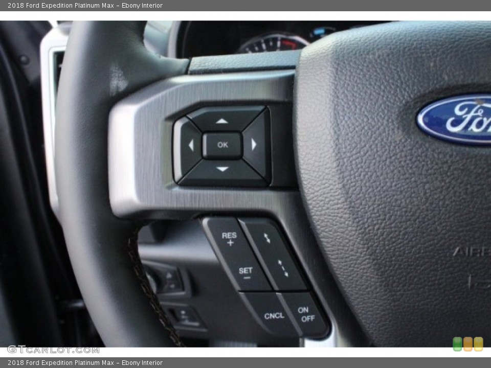 Ebony Interior Steering Wheel for the 2018 Ford Expedition Platinum Max #127896014