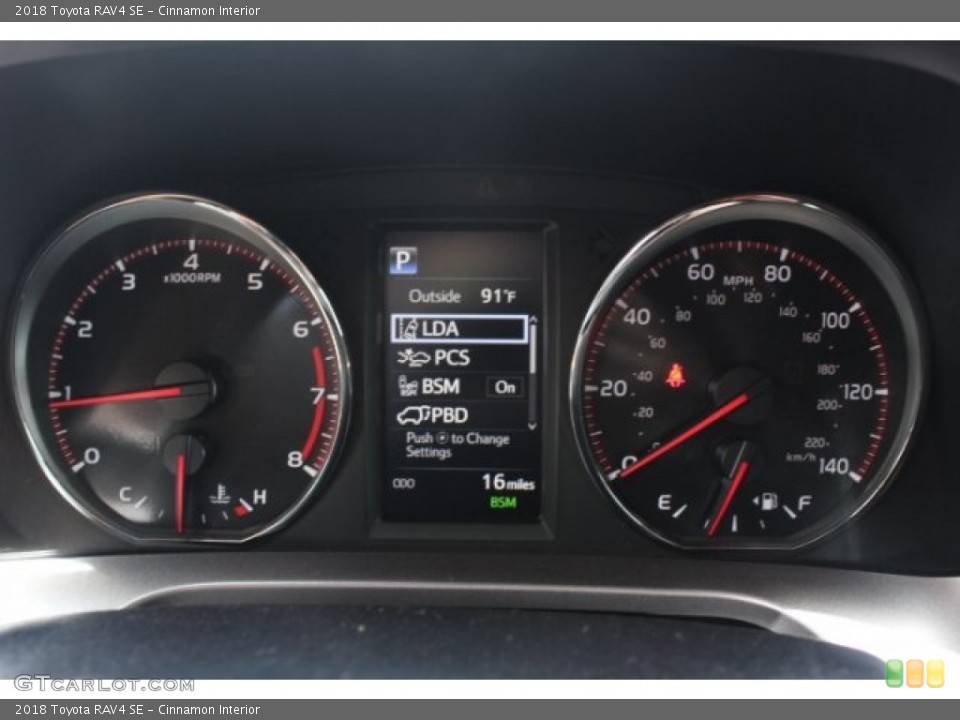 Cinnamon Interior Gauges for the 2018 Toyota RAV4 SE #127905202