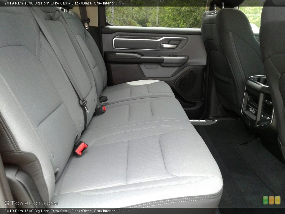 Black/Diesel Gray Interior Rear Seat for the 2019 Ram 1500 Big Horn Crew Cab #127959161