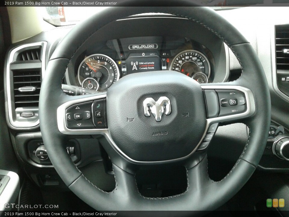 Black/Diesel Gray Interior Steering Wheel for the 2019 Ram 1500 Big Horn Crew Cab #127959275