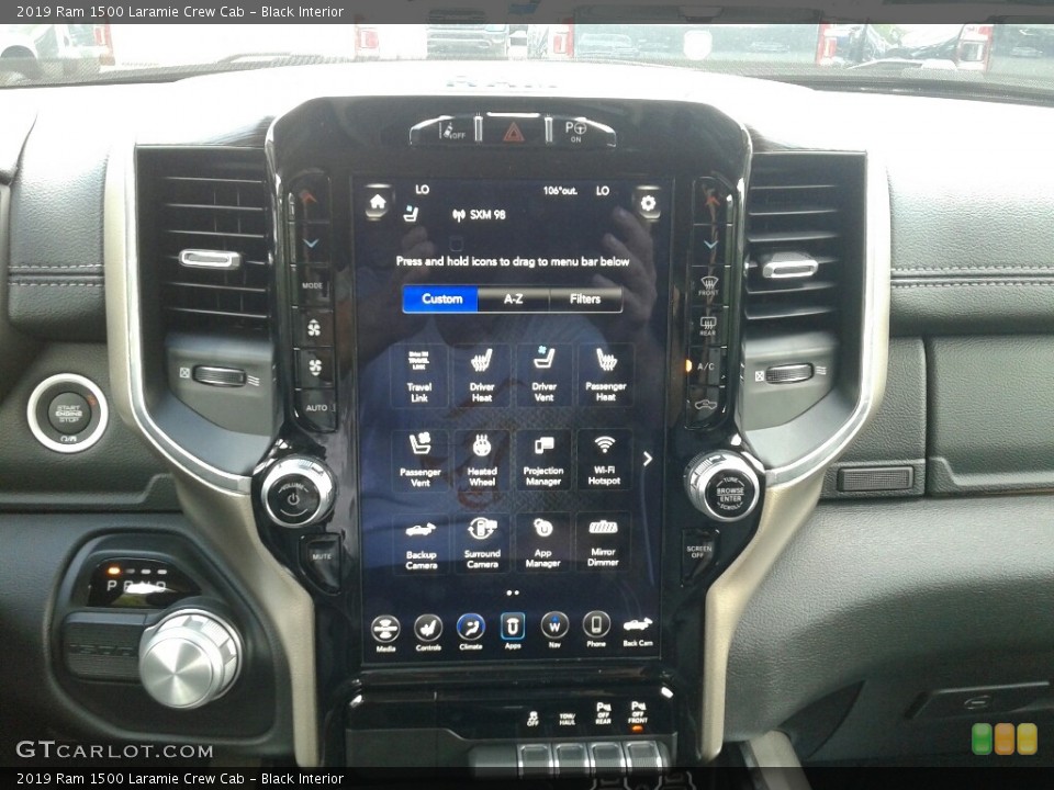 Black Interior Controls for the 2019 Ram 1500 Laramie Crew Cab #127960046
