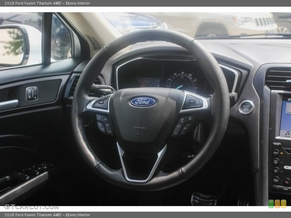 Ebony Interior Steering Wheel for the 2018 Ford Fusion Titanium AWD #127960664