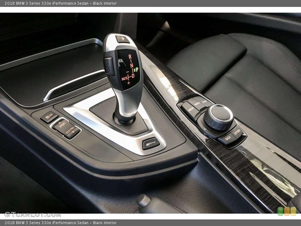 Black Interior Transmission for the 2018 BMW 3 Series 330e iPerformance Sedan #127997675