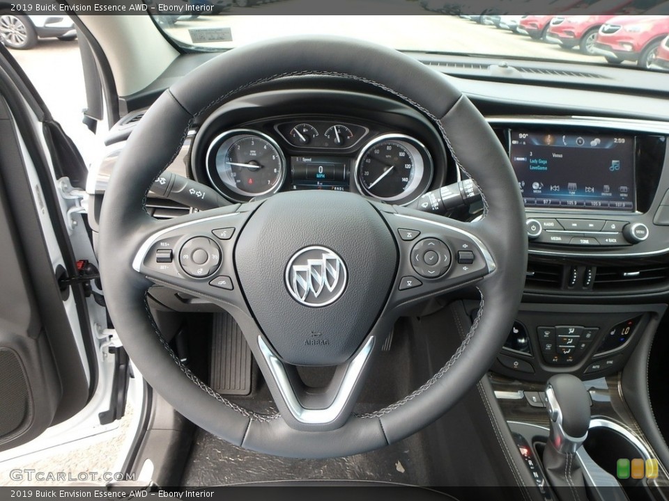 Ebony Interior Steering Wheel for the 2019 Buick Envision Essence AWD #128010304