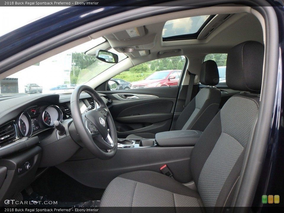 Ebony Interior Front Seat for the 2018 Buick Regal Sportback Preferred #128010700
