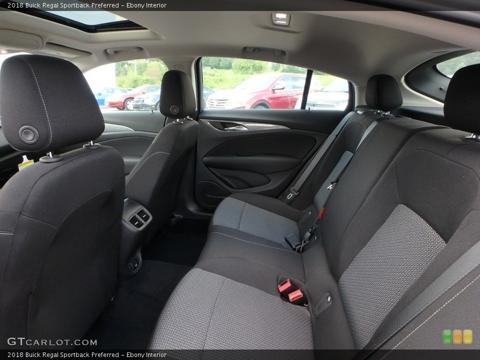 Ebony Interior Rear Seat for the 2018 Buick Regal Sportback Preferred #128010729