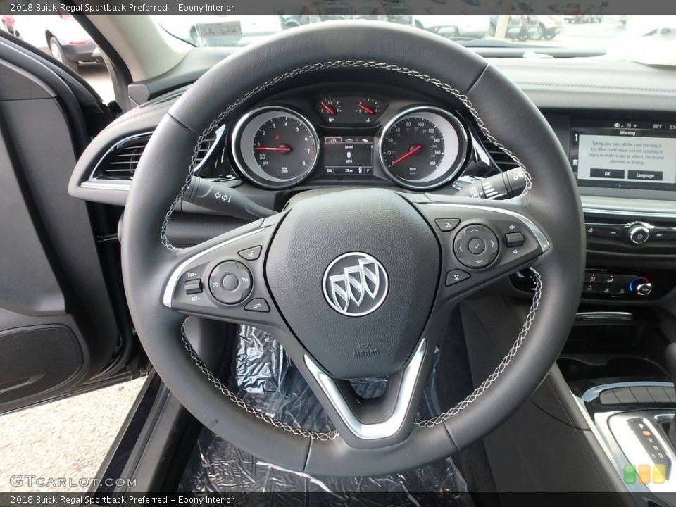 Ebony Interior Steering Wheel for the 2018 Buick Regal Sportback Preferred #128010892