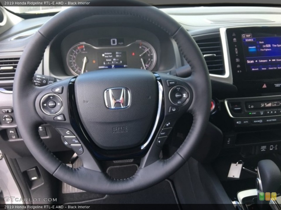 Black Interior Steering Wheel for the 2019 Honda Ridgeline RTL-E AWD #128016376