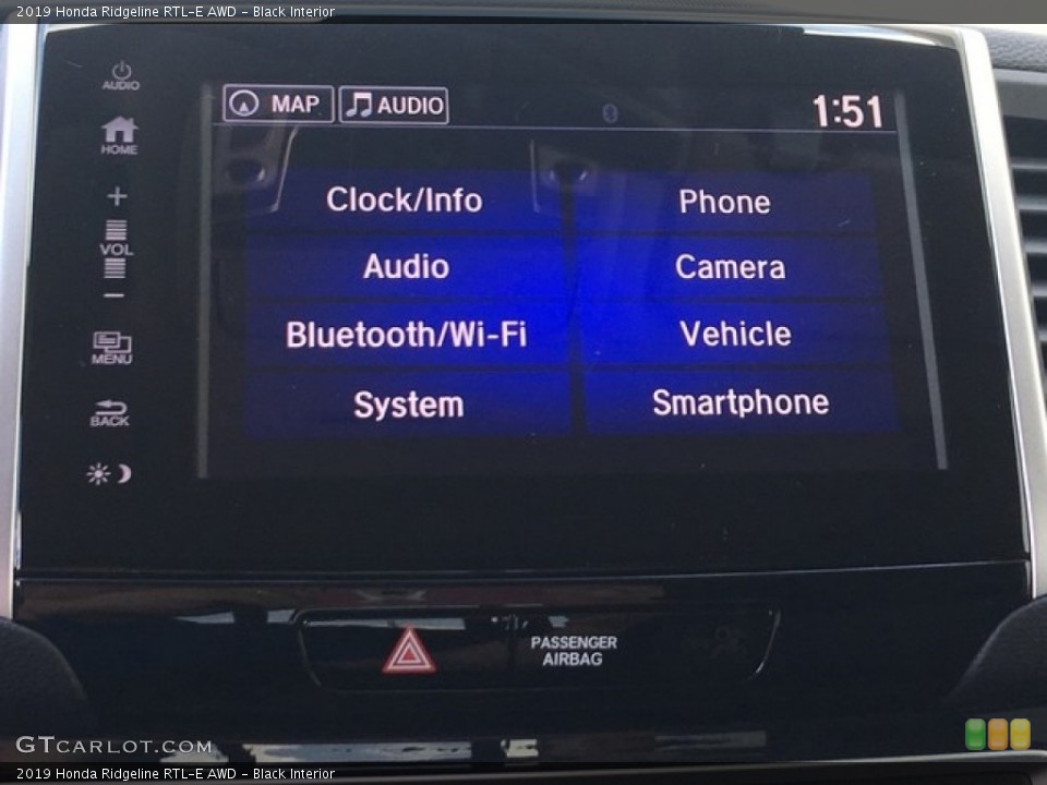 Black Interior Controls for the 2019 Honda Ridgeline RTL-E AWD #128016448