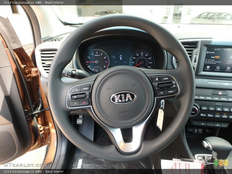 Black Interior Steering Wheel for the 2019 Kia Sportage LX AWD #128020348