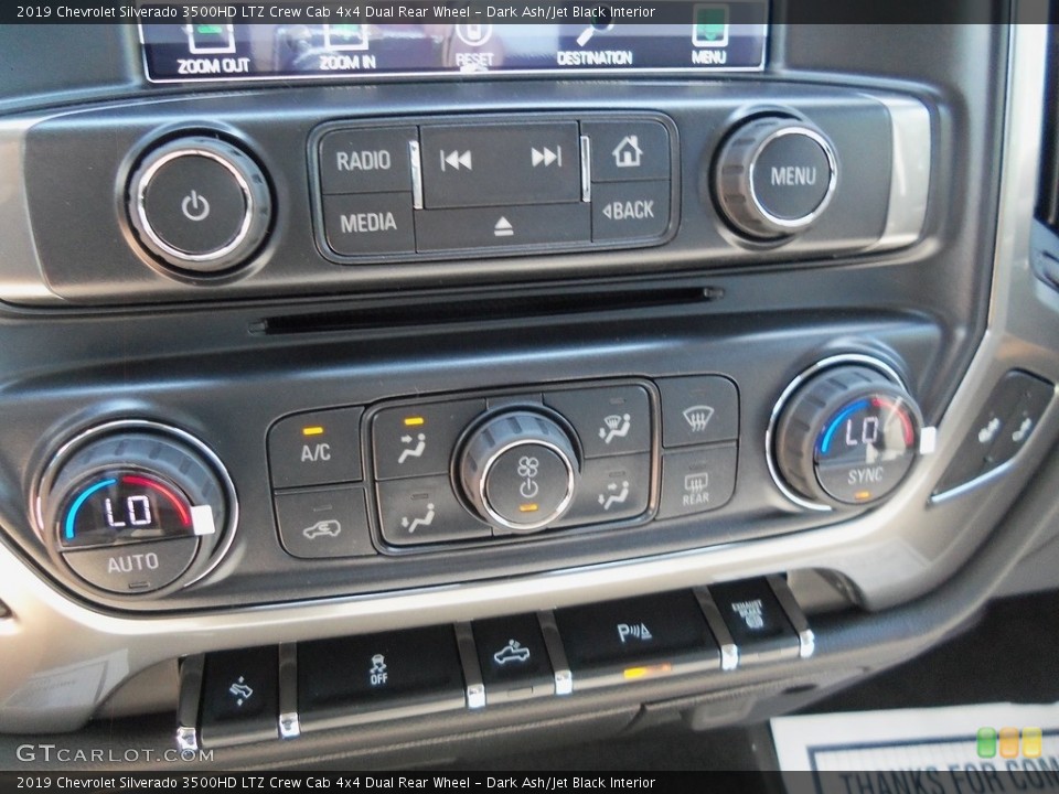 Dark Ash/Jet Black Interior Controls for the 2019 Chevrolet Silverado 3500HD LTZ Crew Cab 4x4 Dual Rear Wheel #128029376